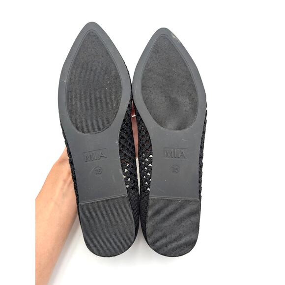MIA Lovi Knit Pointed Toe Dressy Ballet Flats Women's Black Size US7.5M EU38 - Picture 7 of 10